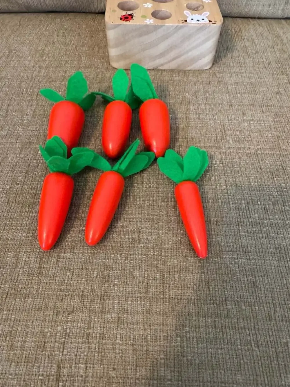 Goryeo Baby Wooden Carrot Harvest Montessori Matching Puzzle Toy